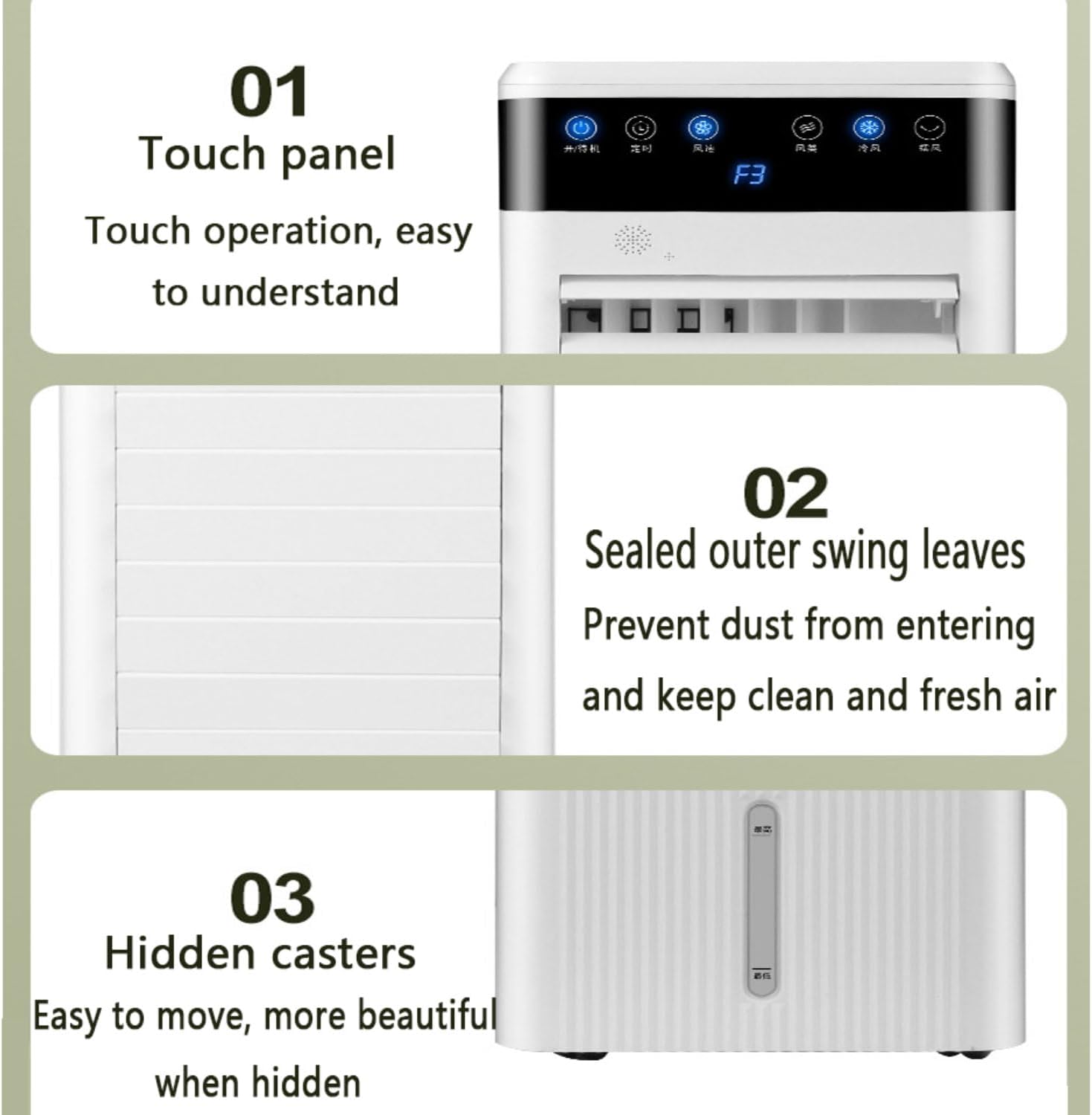 GENERIC Réservoir D'air évaporatif Portable 5L, 3 Modes Et Minuterie 12h, Télécommande, Fonctionnement Silencieux Pour La Chambre à Coucher, Bureau Et Camping, Aucun Tuyau Nécessaire