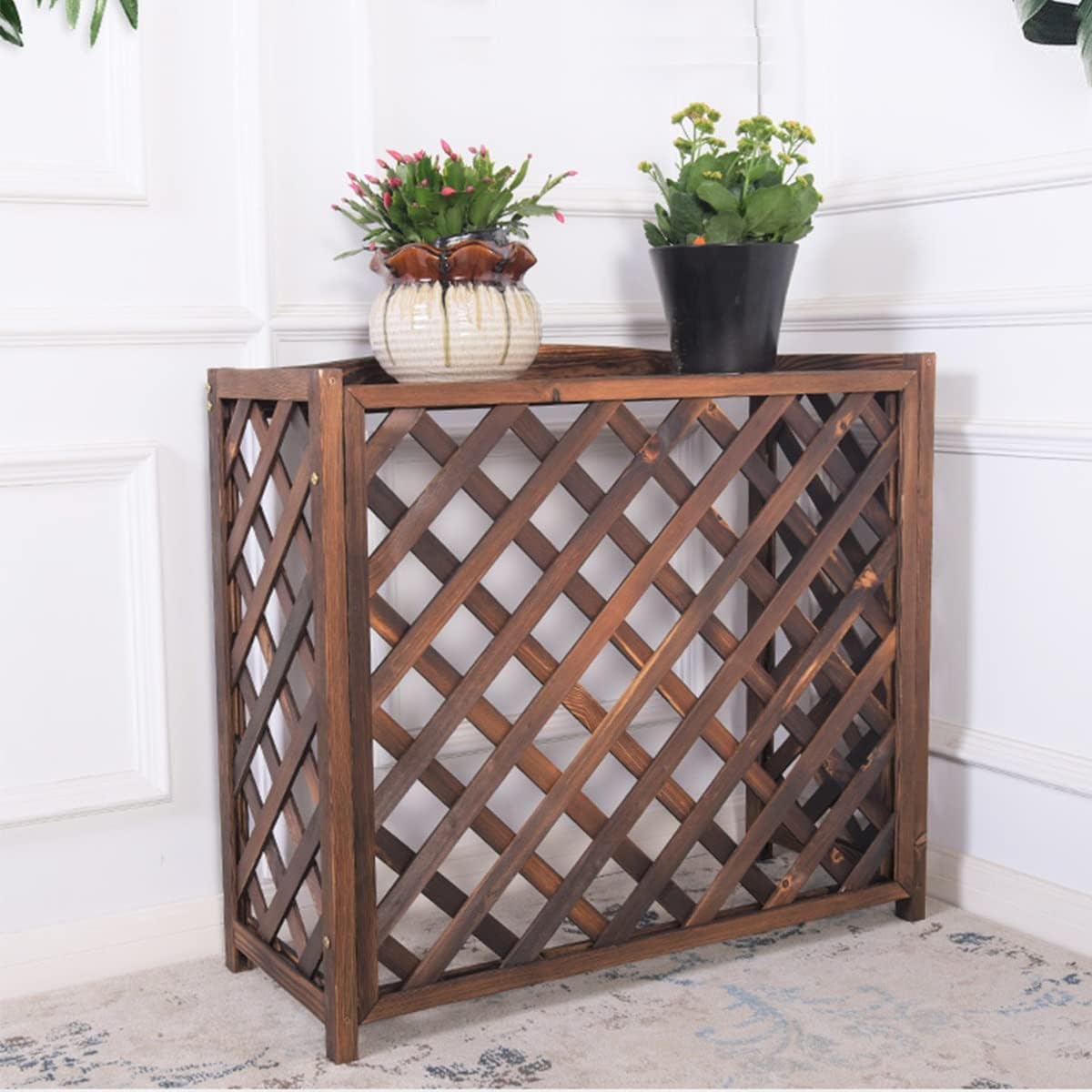  Grille De Protection Antivol En Bois Pour Climatiseur, Pour Poubelles Extérieures Ou Climatiseurs (L84 X L35 X H74 Cm)