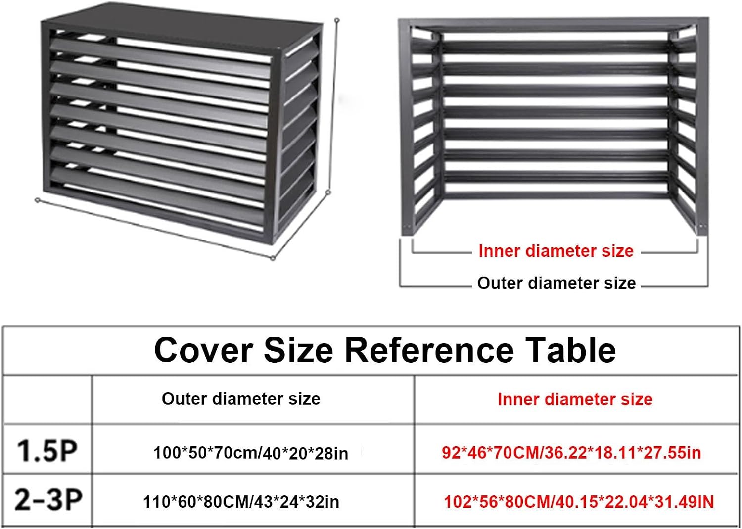 GENERIC Housse Robuste En Aluminium Pour Climatiseurs Mini Unités Séparées – Antivol Et Réduction Du Bruit – Protection Résistante Aux Intempéries Pour Une Utilisation En Intérieur/extérieur – Blanc