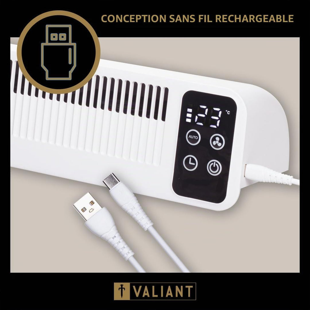  Valiant Ventilateur De Radiateur Triple Ventilateur Booster De Chaleur, Silencieux, Rechargeable, Ajustement Magnétique