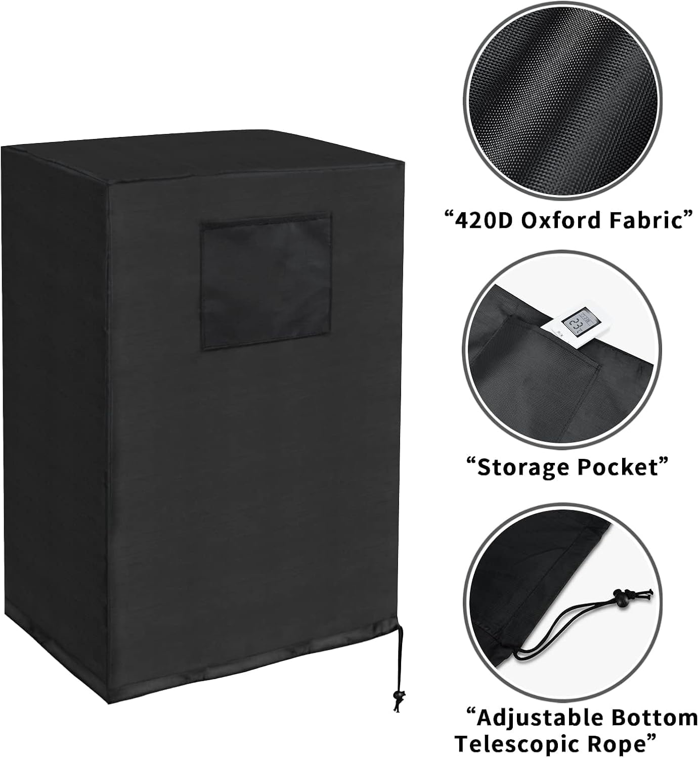  Housse De Climatisation Portable, Housse De Protection étanche Pour Climatiseur Portable, Housse De Protection Avec Poche Pour Accessoires Pour L'intérieur, Tissu 420D (noir)