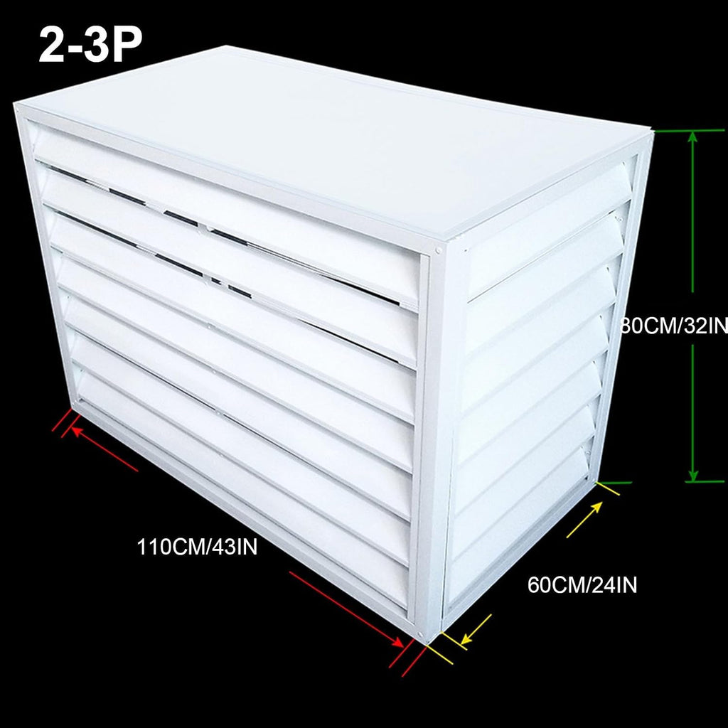 GENERIC Housse Robuste En Aluminium Pour Climatiseurs Mini Unités Séparées – Antivol Et Réduction Du Bruit – Protection Résistante Aux Intempéries Pour Une Utilisation En Intérieur/extérieur – Blanc