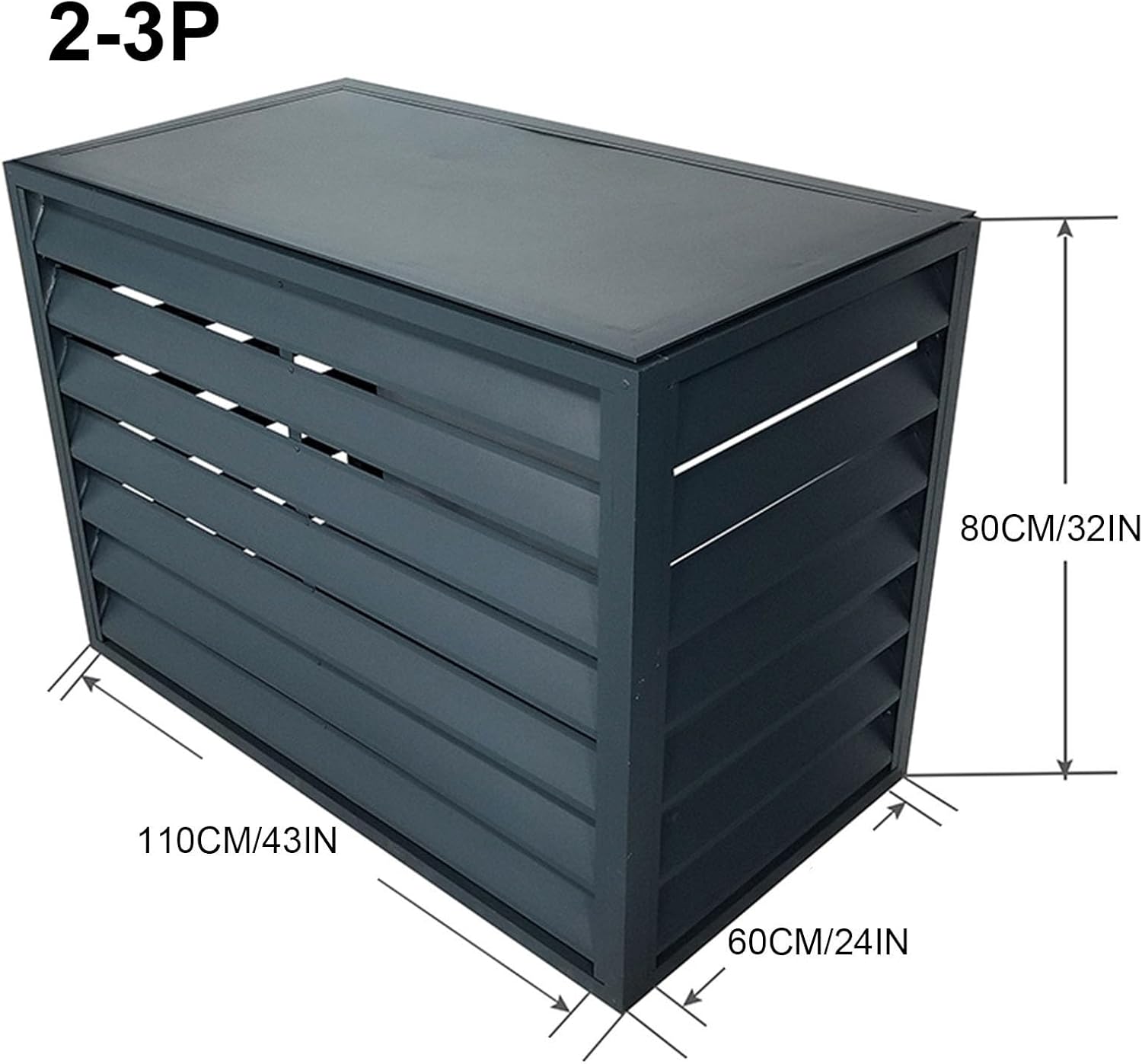  Housse De Climatiseur En Aluminium Pour Unités Extérieures, Protection Complète Pour L'hiver, Gris Plat, Compatible Intérieur Et Extérieur