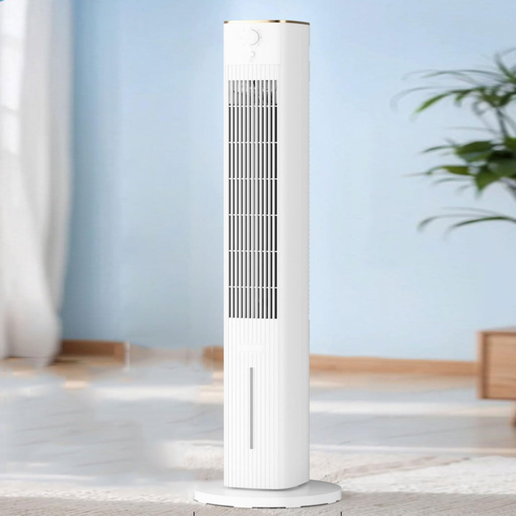  Refroidisseur D'air Colonne Refroidisseur Humidificateur Et Ventilateur Oscillation 80° 3 Vitesses 3 Modes Réservoir D'eau 4.5L Blocs De Glace Climatiseur Mobile Portable Pour Chambre Bureau Blanc