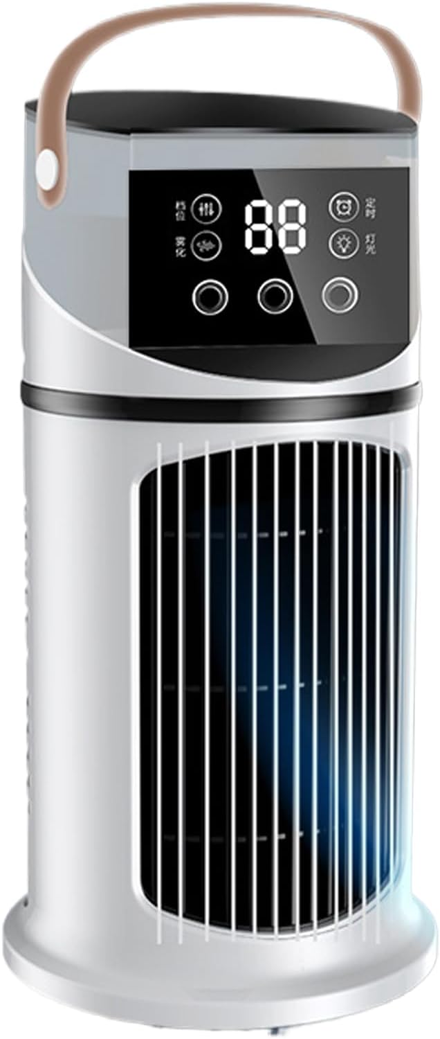  Ventilateur De Bureau Silencieux, Rafraîchisseur D'Air Évaporatif Ventilateur De Chevet à 9 Vitesses Pour Chambre,Bureau,Cuisine, 27x15.5x15.5cm