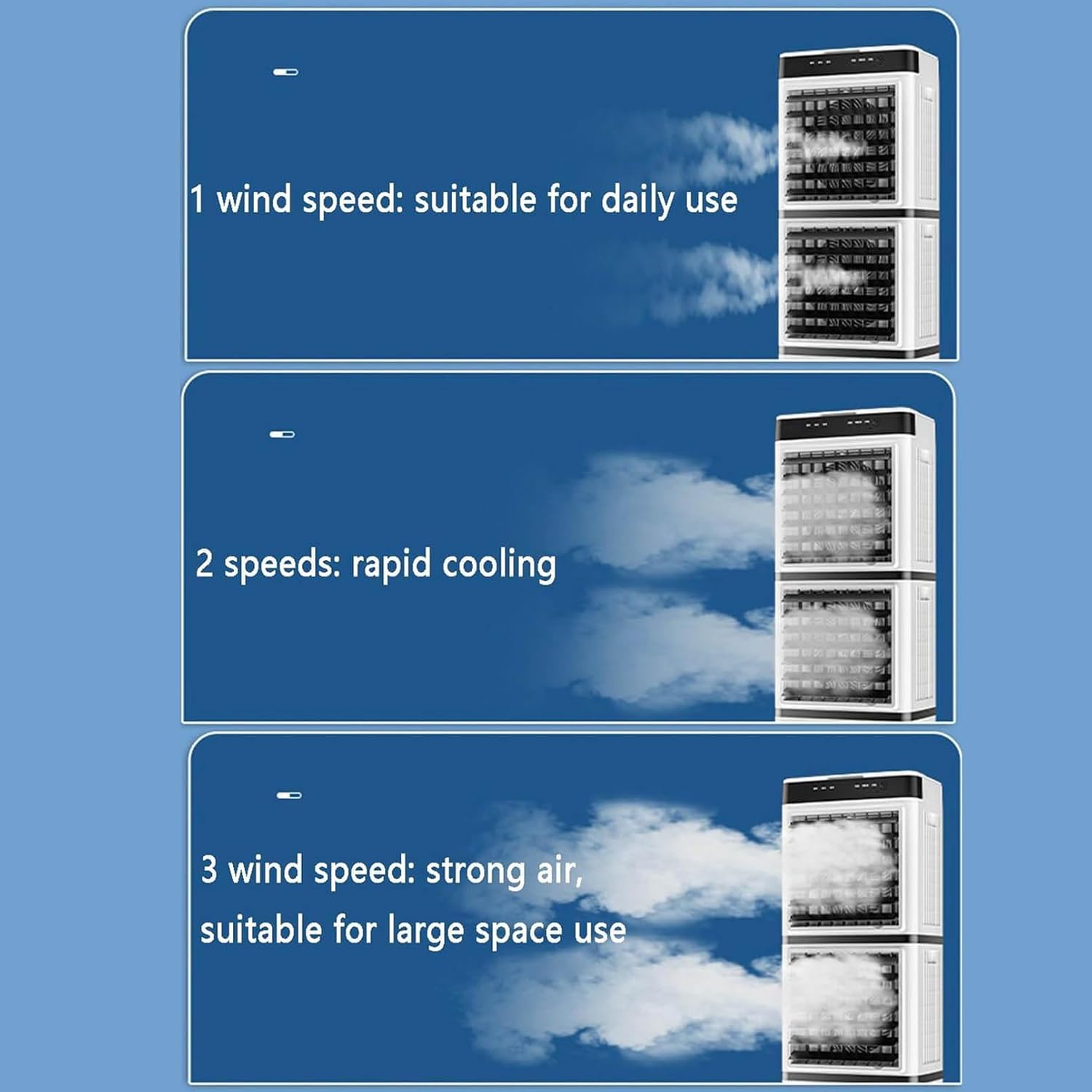 GENERIC Refroidisseur évaporatif Portable Avec Réservoir 14L Et Télécommande, Ventilateur à 3 Vitesses Avec Minuterie 12h Pour Un Refroidissement Rapide Dans Le Salon Et Le Bureau