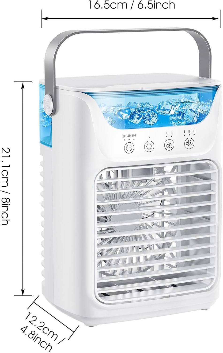  Ventilateur Personnel, Humidificateur D'air, 3 Vitesses, Minuterie 2/4/6 Heures, Climatiseur De Voiture Avec écran Tactile, Alimentation USB