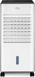  Ufesa CL604 Climatiseur Mobile, Fonction 3-en-1 De Refroidissement, Ionisé Et Ventilateur, 65W, 3 Vitesses, 3 Modes, Ècran Tactile, Réservoir 5L, Minuterie 12h, Filtre Lavable, Télécommande