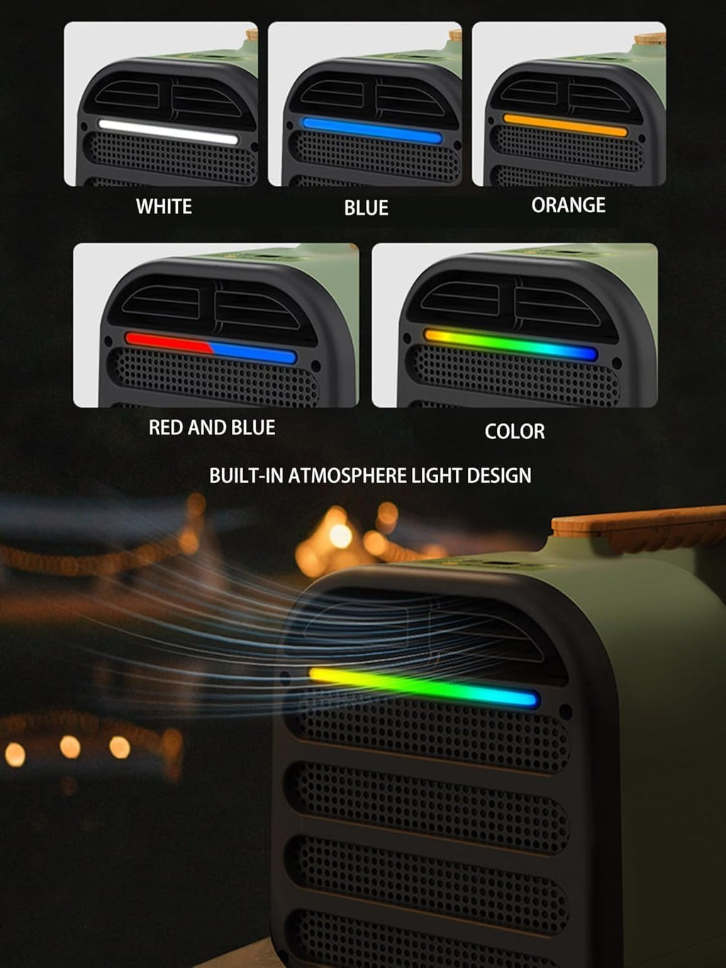  Portable AC 4500BTU Refroidissement Rapide 400W Calme Mini Refroidisseur Pour RV Voiture Camping Avec Télécommande Mode De Sommeil Déshumidificateur Compact Design Facile à Installer Extérieur à L'int