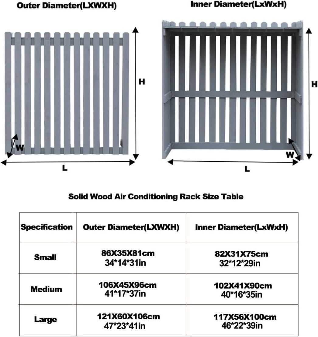  Housse De Climatiseur Résistante Aux Intempéries – Support Décoratif En Bois Massif Et étagère De Rangement Pour Unités Extérieures – 9 Couleurs Disponibles – Protection De L'unité De Condensation