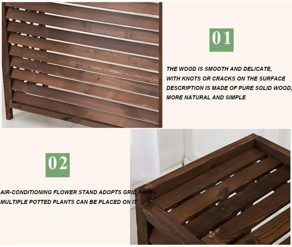  Grille De Protection En Bois Massif Pour Climatiseur, Protection De Confidentialité, Pour Climatiseur Et Pompe à Chaleur, Présentoir Décoratif De Jardin