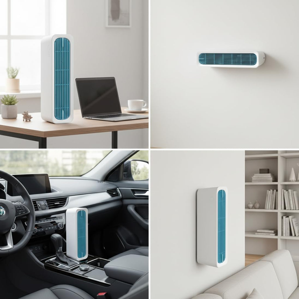  Climatiseurs Portables, Ventilateur De Refroidissement Personnel Avec Ventilateurs Silencieux Rechargeables USB 2 En 1 Debout/couchés à Montage Mural Turbo Pour La Maison, Le Bureau Et La Voiture, Cl