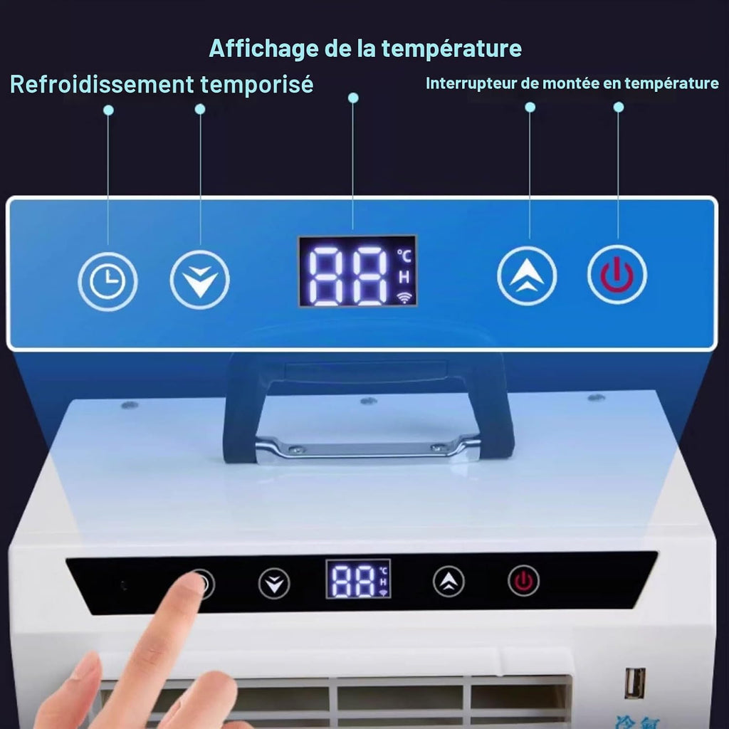 GENERIC Climatiseur Séparé 13000 BTU Avec Télécommande à écran Tactile, Minuterie 24 H, Poignée Supérieure Pour La Maison, Le Bureau, Le Camping, Pas De Montage Nécessaire
