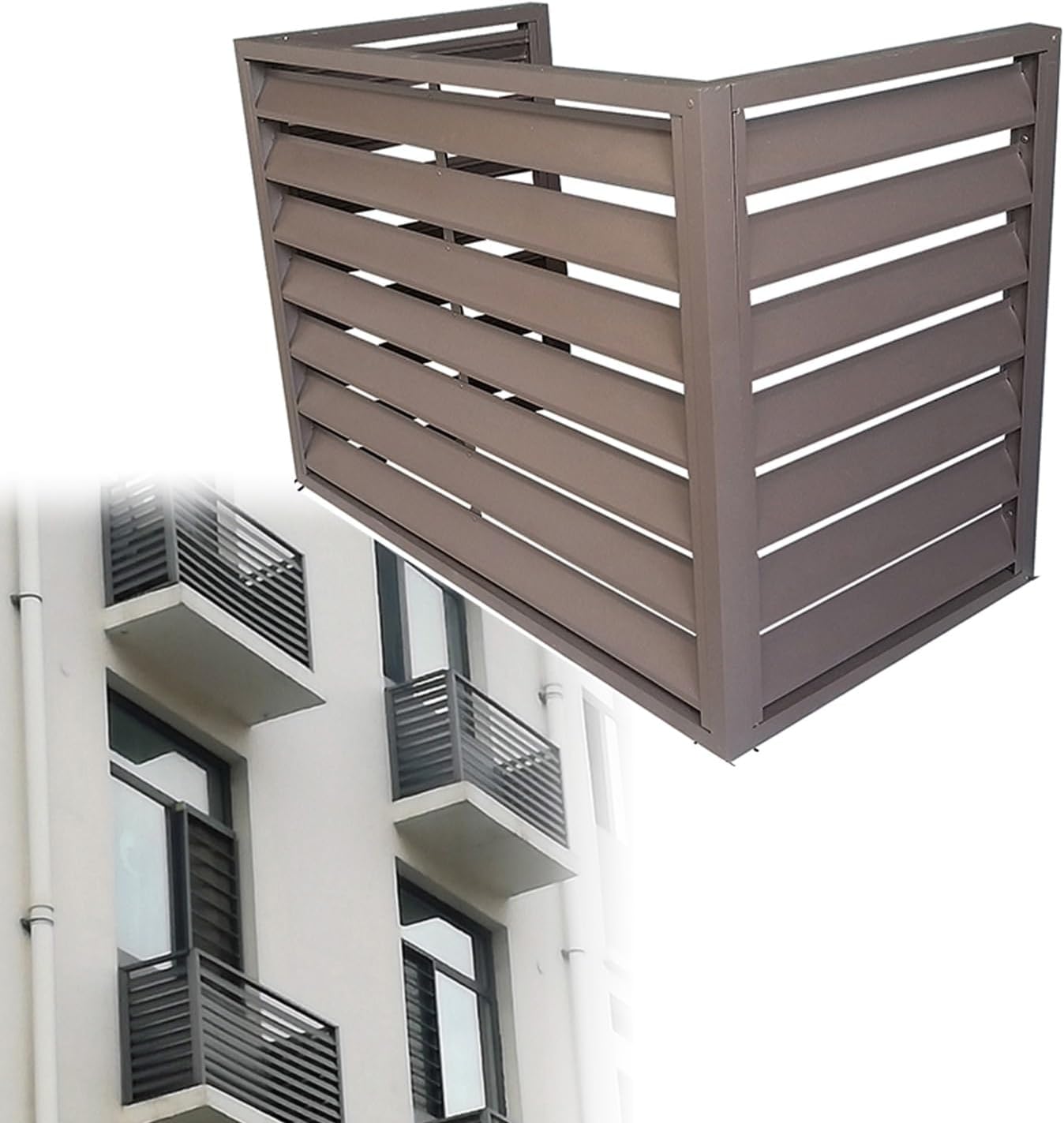  Housse En Métal Résistante Aux Intempéries Pour Climatiseur - Cage De Pompe à Chaleur Pour Unité Murale CVC - Protection Contre Le Condensateur - Marron - 110 X 60 X 80 Cm - Solution Sécurisée