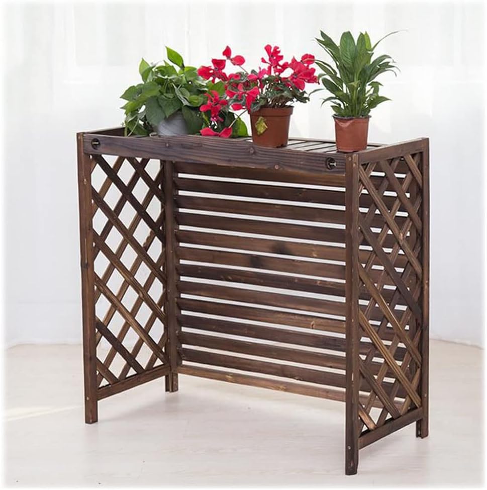 GENERIC Housse De Climatiseur Extérieur Et écran De Clôture En Bois Solide Imperméable à L'eau Housse Anti-poussière Pour Climatiseur Support De Fleurs Protège L'unité AC (taille : S 81 X 30 X 72 Cm)