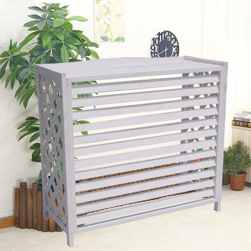 GENERIC Housse De Climatiseur Extérieur Et écran De Clôture En Bois Solide Imperméable à L'eau Housse Anti-poussière Pour Climatiseur Support De Fleurs Protège L'unité AC (taille : S 81 X 30 X 72 Cm)