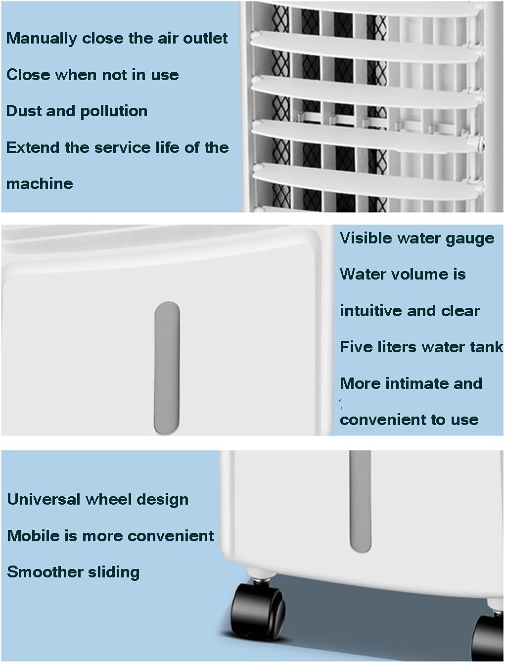  Portable Air Conditioner Cooler 3 Fan Speeds, LED Display, Remote Control + 24-Hour Timer - 5L Water Tank - Efficient Cooling Solution For Any Space