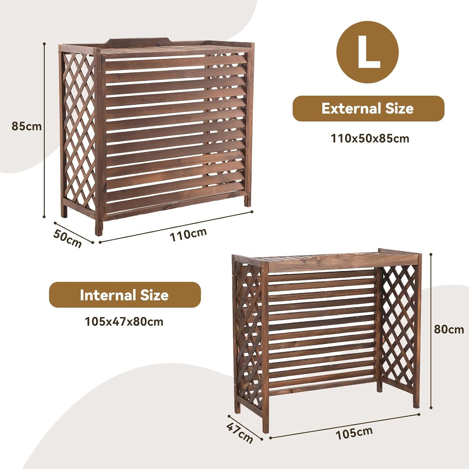  Couvre Climatiseur Bois Marron Cache Climatiseur Extérieur Bois Cache Pompe A Chaleur Extérieur Bois Pour Cacher Climatisation Cache Clim Bois Résistance Aux Intempéries Housse Climatiseur Extérieur(1