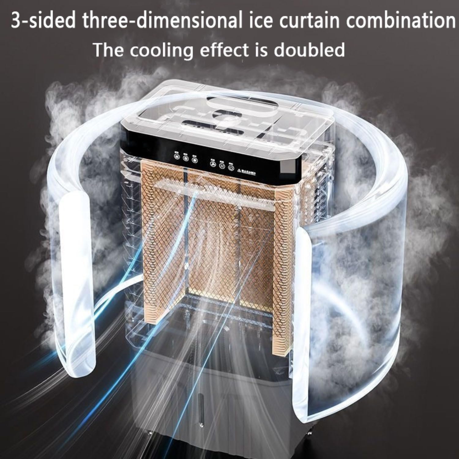 GENERIC Ventilateur De Refroidisseur D'air Portable Avec Boîtes à Glace, 3 Vitesses, Humidificateur Oscillant Pour Bureau De Chambre, Refroidissement Par évaporation Silencieux Avec Minuterie Et Roues