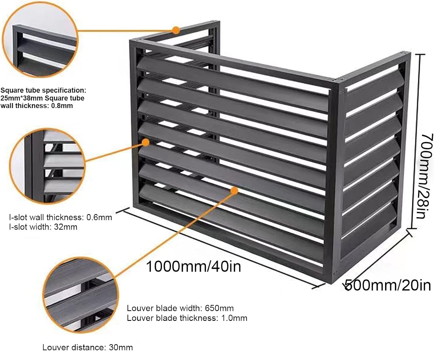  Housse En Aluminium Pour Climatiseurs MiniSplit Et Pompes à Chaleur Protection Extérieure Résistante Au Vol Et Aux Intempéries Compatible Avec Toutes Les Unités Standard