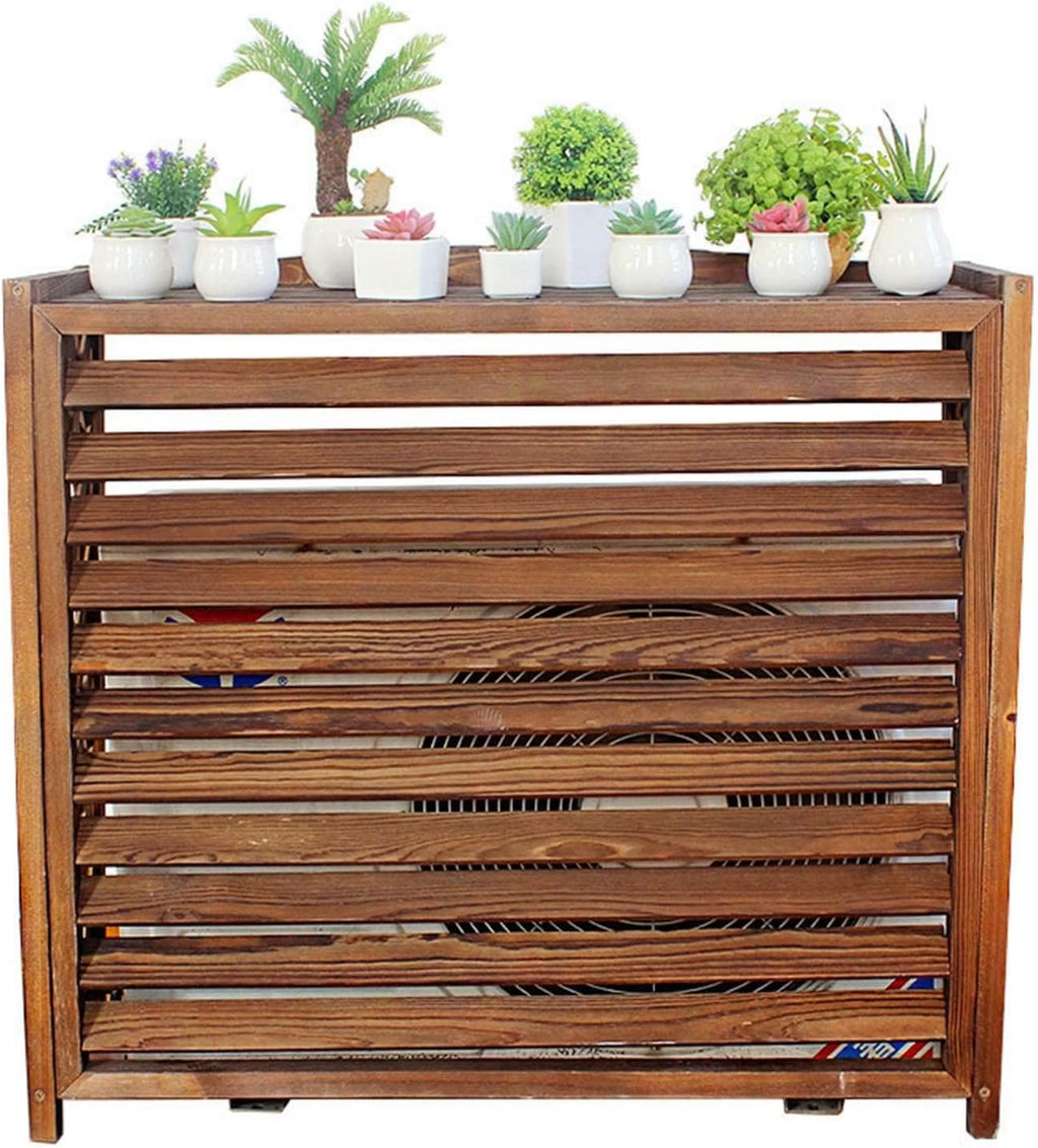 Grille De Protection En Bois Massif Pour Climatiseur, Protection De Confidentialité, Pour Climatiseur Et Pompe à Chaleur, Présentoir Décoratif De Jardin