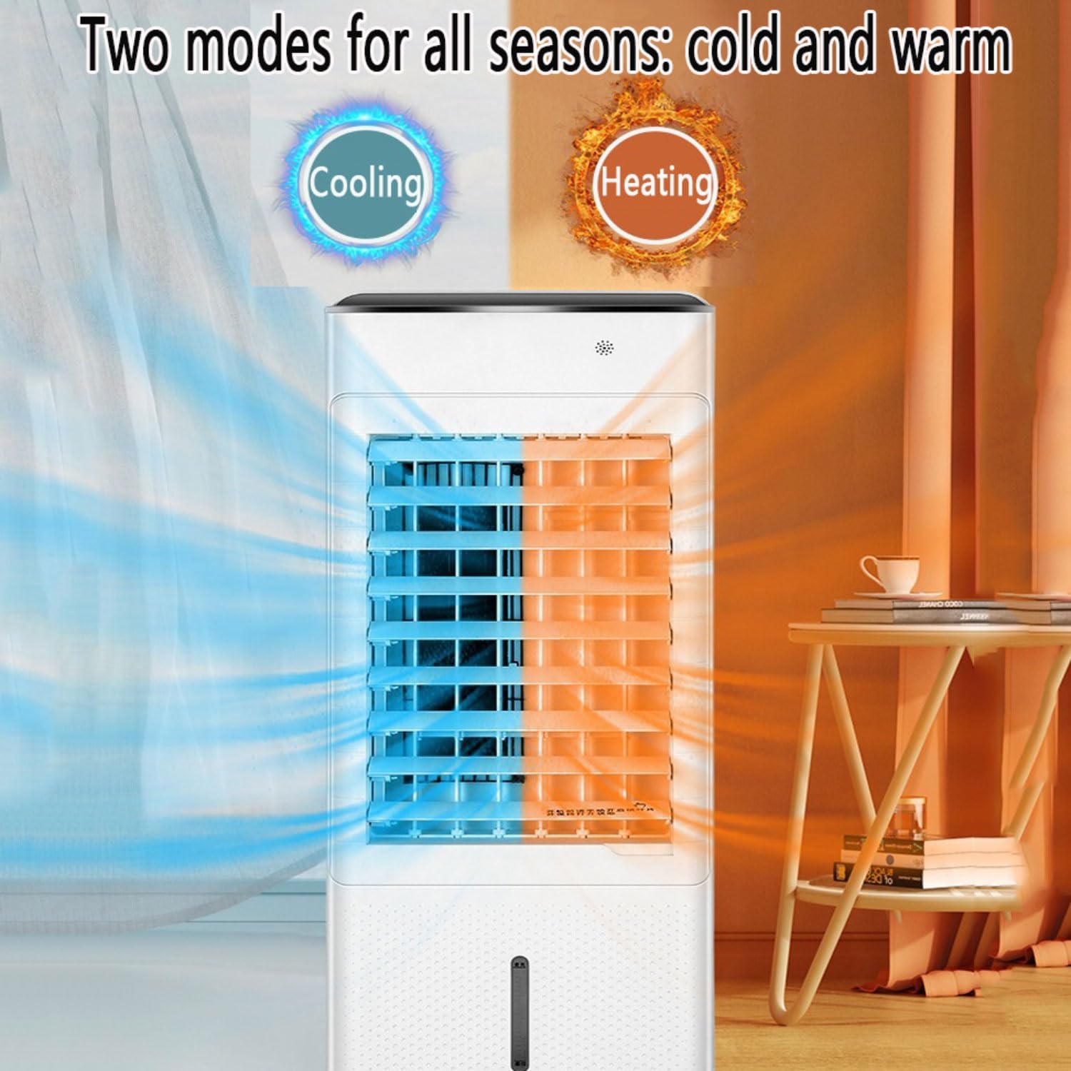 GENERIC Climatiseur Portable 4 En 1 Avec Réservoir 7L, Refroidisseur évaporatif Et Appareil De Chauffage Pour Les Chambres.Fonctionnalités Télécommande, Ventilateur Oscillant, Mode Veille Silencieux Et Concep