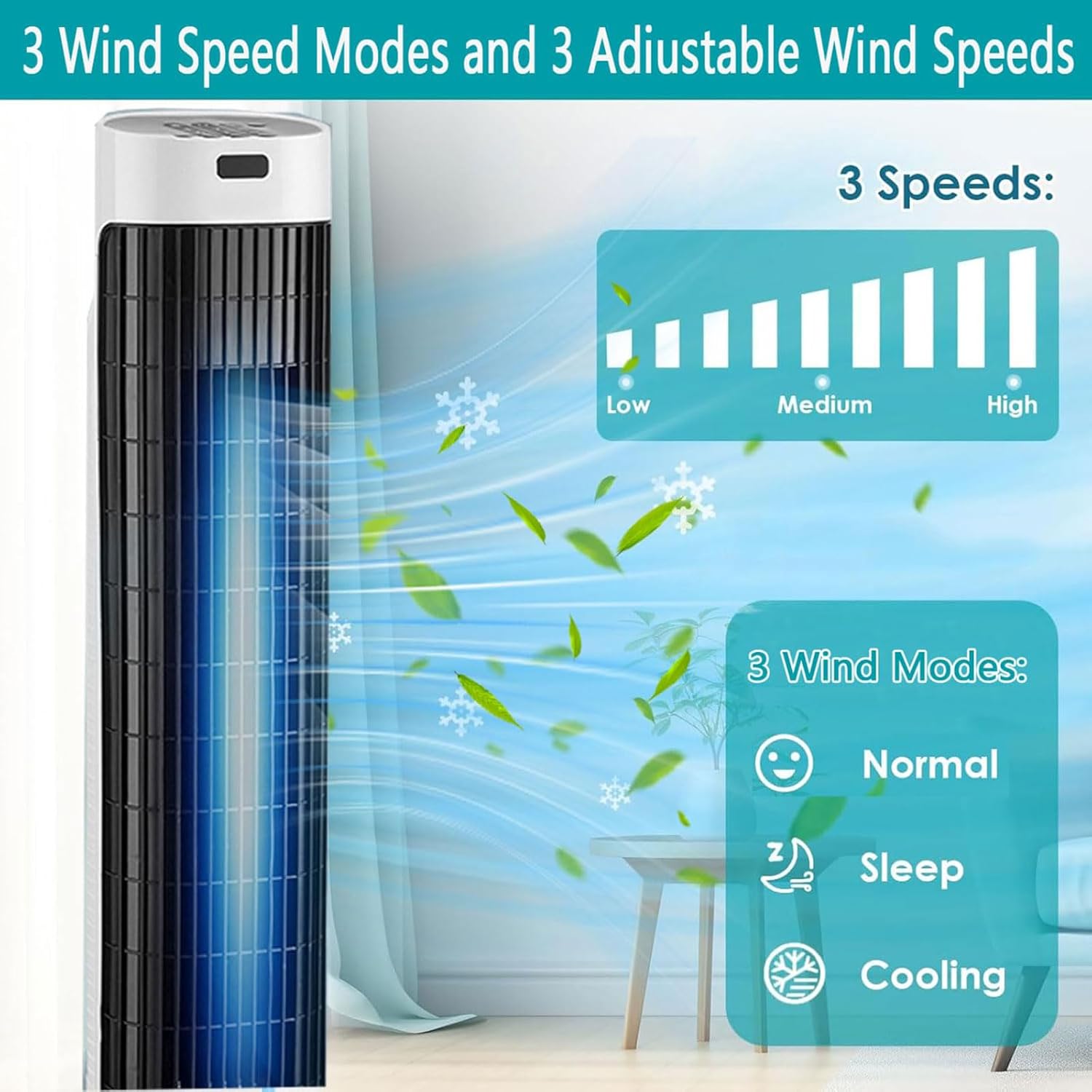  Refroidisseur D'air évaporatif Portable, Ventilateur De Tour Oscillant De 3 Vitesses Avec Une Minuterie 7H, Unité De Refroidissement Personnelle Silencieuse Pour Le Voyage à La Chambre à Coucher De Bu