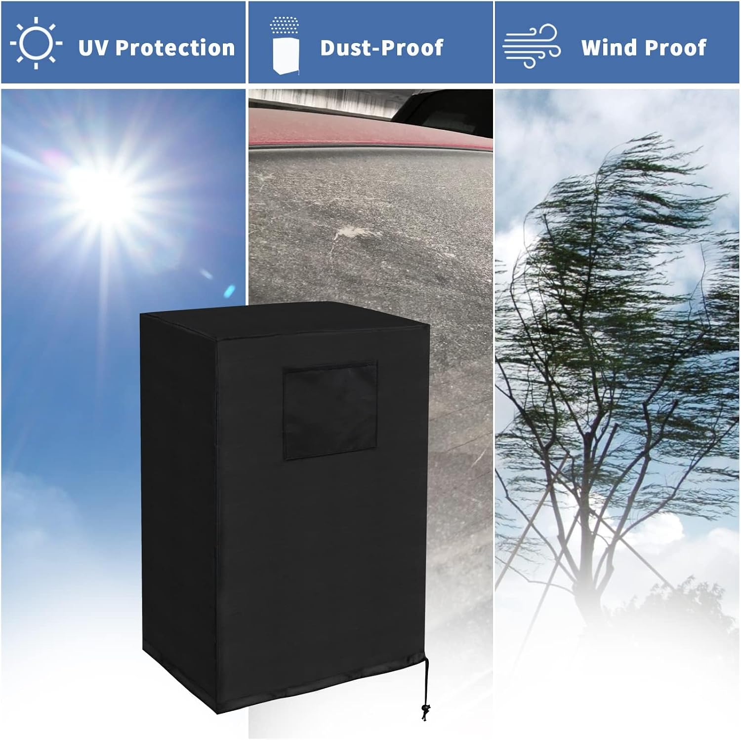  Housse De Climatisation Portable, Housse De Protection étanche Pour Climatiseur Portable, Housse De Protection Avec Poche Pour Accessoires Pour L'intérieur, Tissu 420D (noir)