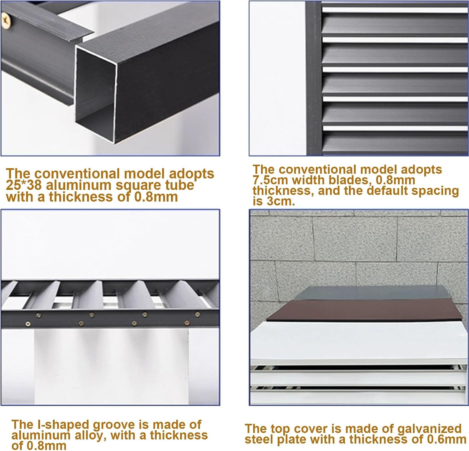 GENERIC Housse De Protection En Aluminium Pour Climatiseur D'extérieur - Résistant Aux Intempéries - Pour Pompe à Chaleur - Solution De Dissimulation - Matériau Extérieur Idéal Pour Toutes Les Saisons