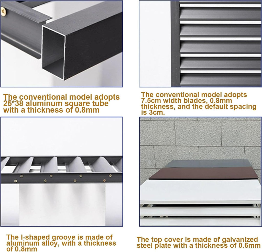 GENERIC Housse En Aluminium Pour Climatiseur – Protection Résistante Aux Intempéries Pour Unité Extérieure Et Cachette élégante, Idéale Pour Condensateur Intérieur/extérieur