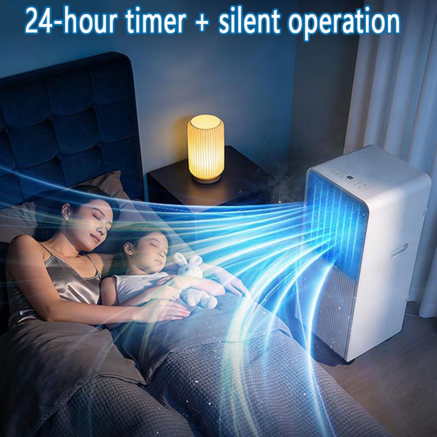  Climatiseur Portable Pour Les Chambres Jusqu'à 300 Pieds Carrés, Unité De Climatisation Intelligente Avec Télécommande, Refroidissement Rapide, Déshumidificateur, Mode De Sommeil Silencieux, Kit De Fe