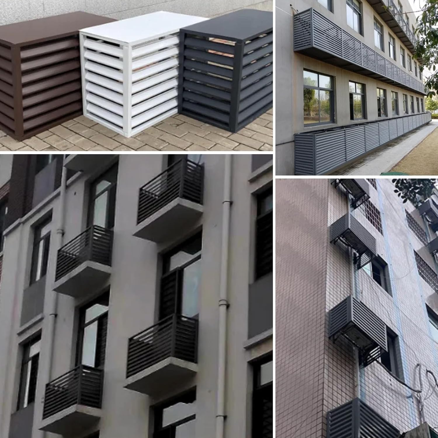 GENERIC Couvercle D'unité De Climatisation Extérieure En Aluminium, Protection De Climatiseur Divisé Et Pompe à Chaleur, Support De Plante Résistant Aux Intempéries, Réduction Du Bruit Pour Unités Extérieures