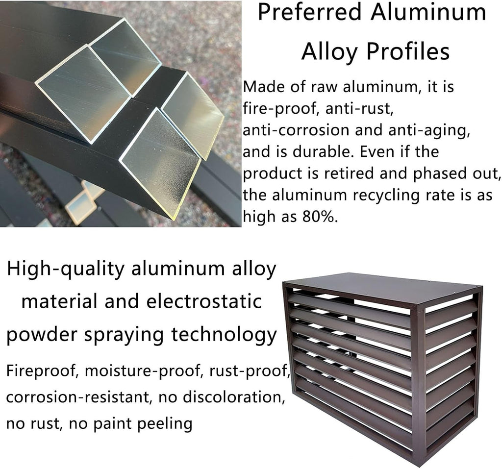  Support De Protection De Climatiseur, Housse De Climatiseur Et De Pompe à Chaleur En Aluminium, Housse De Climatiseur Mini-Split Pour Unités Extérieures, Réduction Du Bruit, Support De Clima