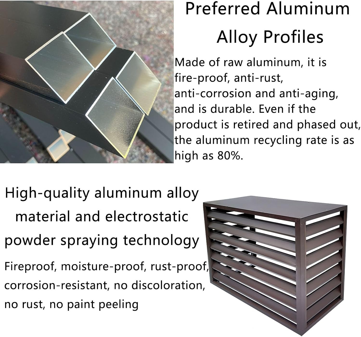  Support De Protection De Climatiseur, Housse De Climatiseur Et De Pompe à Chaleur En Aluminium, Housse De Climatiseur Mini-Split Pour Unités Extérieures, Réduction Du Bruit, Support De Clima
