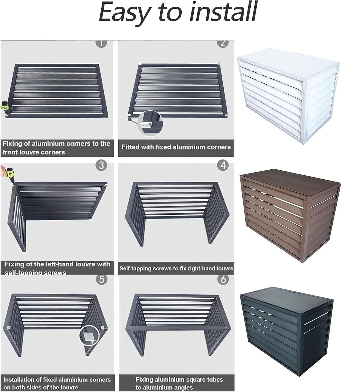  Couvercle Extérieur En Aluminium Pour Climatiseur Et Support De Présentation Pour Plantes – Étagère De Protection Pour Condensateur, Clôture D'intimité, Outils De Jardin Et Pots De Fleurs