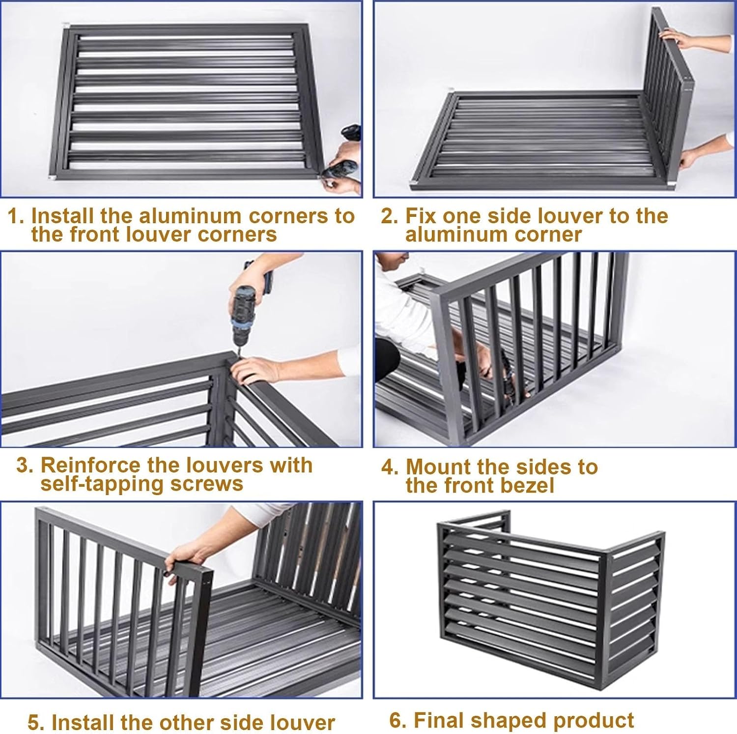 GENERIC Housse De Climatiseur D'extérieur En Aluminium Et Housse De Pompe à Chaleur, Protection Contre Le Bruit, Marron Résistant Aux Intempéries, Idéale Pour Une Utilisation En Extérieur