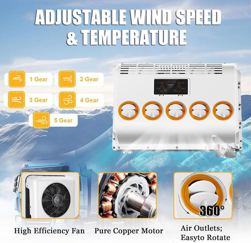  Climatiseur Portable à Suspendre, Refroidissement Rapide, Unité De Climatisation électrique CC Pour Camion, Taxi, Véhicules De Camping, Bus, Remorques Et Fourgonnettes