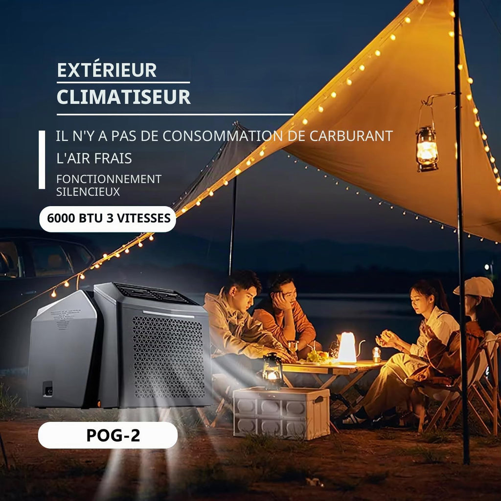 GENERIC Climatiseur Portable, Refroidissement Efficace 6000 BTU, Refroidissement, Déshumidification, Ventilateur, Mode Veille + Minuterie 24h, Utilisation Intérieure Et Extérieure, Conduit D'échappement