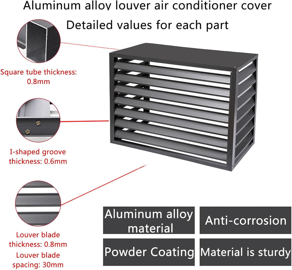  Support De Protection De Climatiseur, Housse De Climatiseur Et De Pompe à Chaleur En Aluminium, Housse De Climatiseur Mini-Split Pour Unités Extérieures, Réduction Du Bruit, Support De Clima