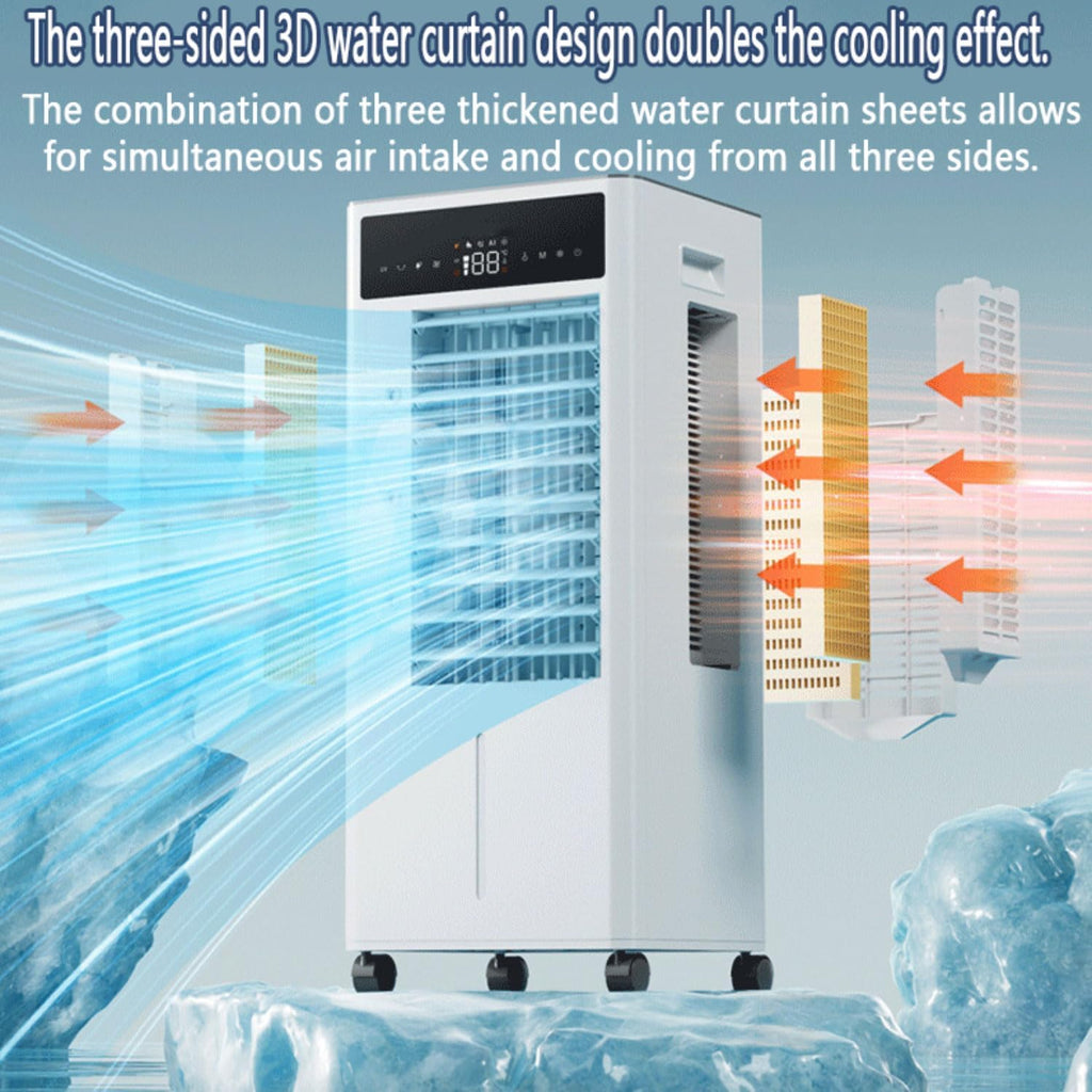 GENERIC Climatiseur Mobile Refroidisseur D'air évaporatif Avec Télécommande Oscillation 60° Réservoir 10L 3 Modes & Vitesses Silencieux Sans Fenêtre Swamp Cooler Ventilateur Unité AC Chambre Bureau