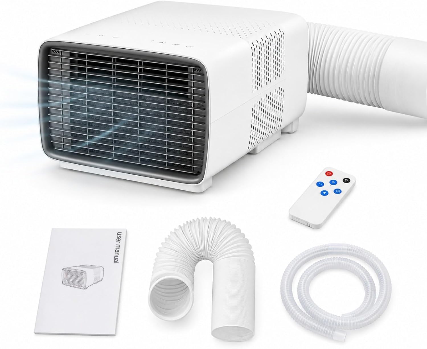 Climatiseur Mobile Pour Chambre Et Bureau, 900W De Refroidissement, 280W Faible Consommation, 45 DB Silencieux, Minuterie 1-12H, Affichage Numérique, Télécommande