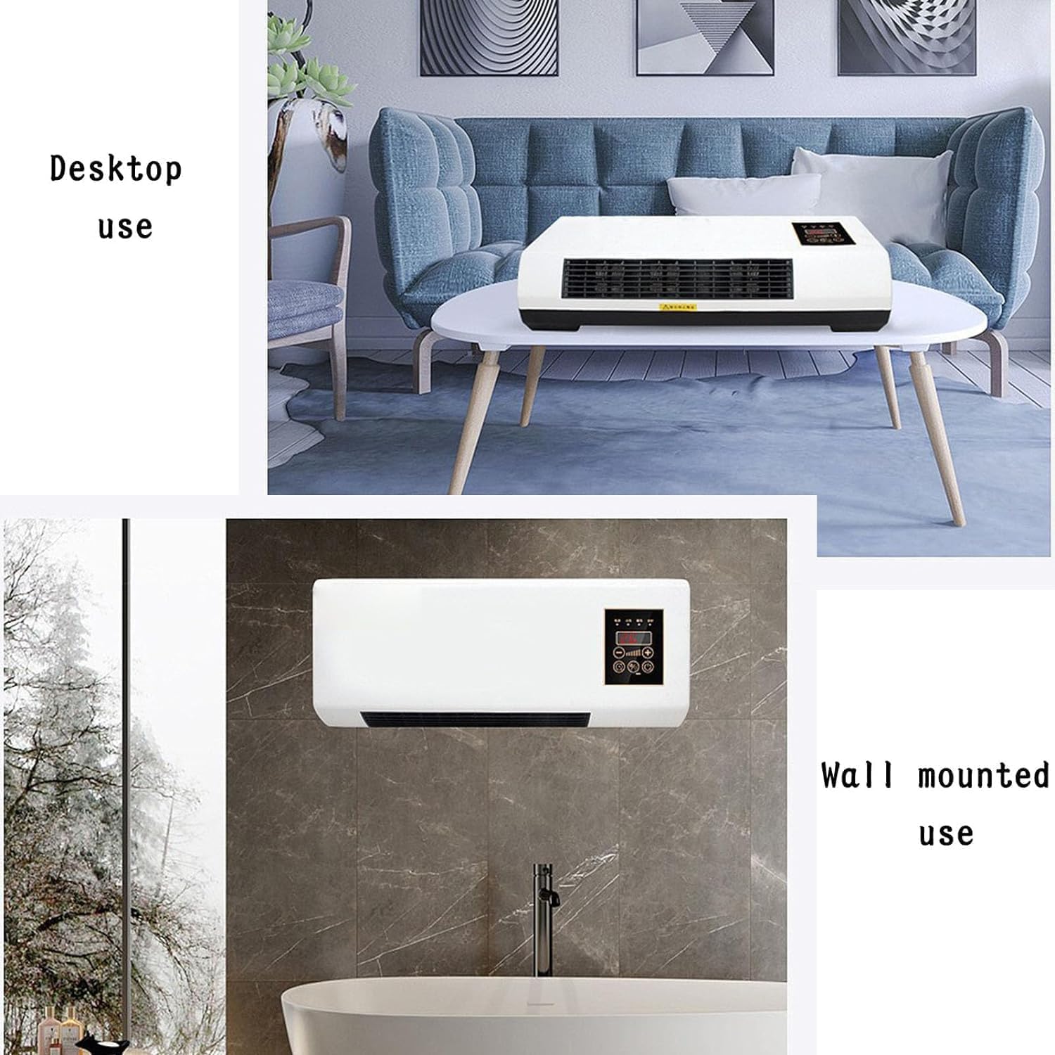  Ventilateur Mural, Ventilateur Portable Avec Minuterie à Distance, Ventilateur De Chauffage De Refroidissement Silencieux Pour La Chambre De Bureau à Domicile, Conception Compacte D'épargne D'espace,