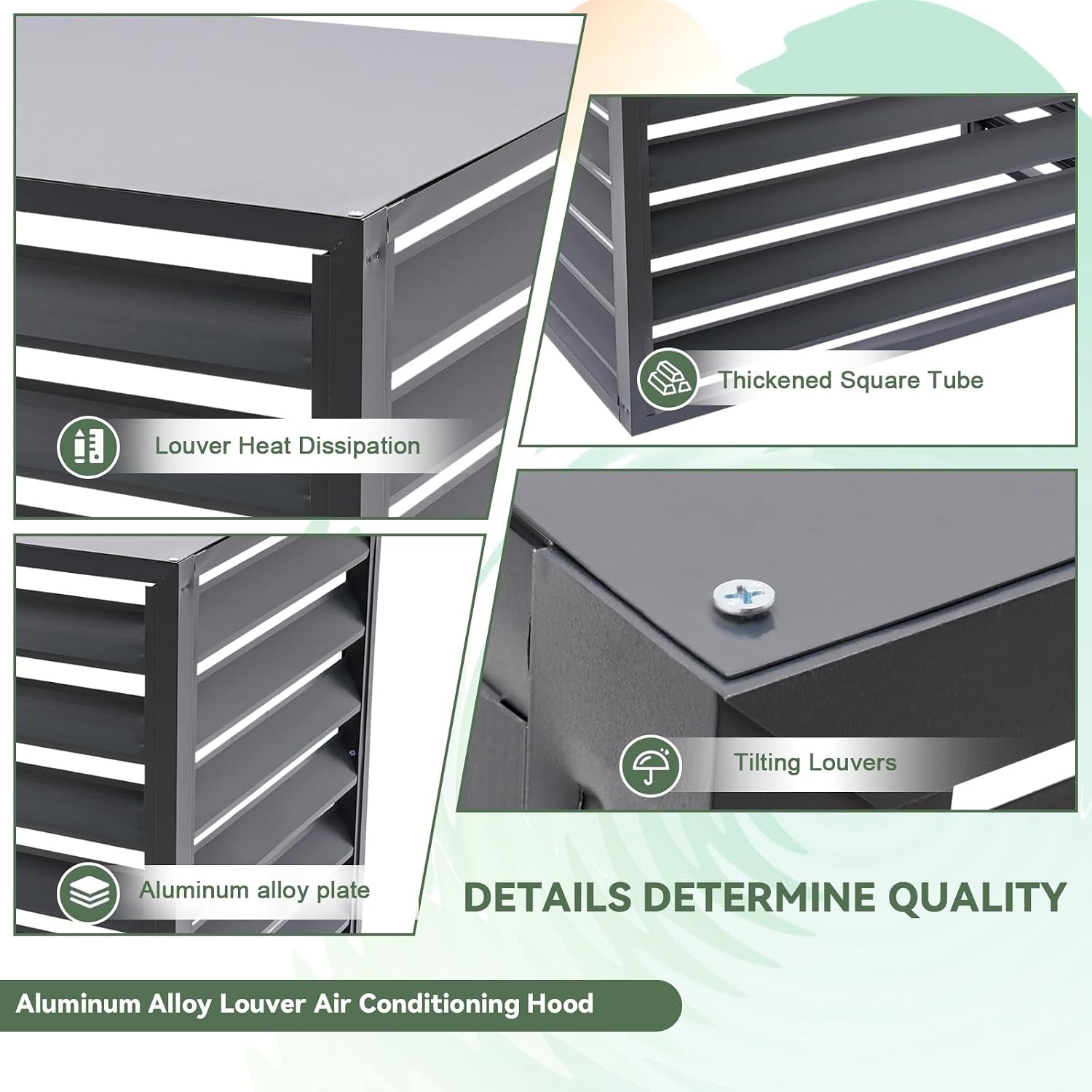 GENERIC Housse De Protection En Aluminium Pour Climatiseur - Résistant Aux Intempéries - Pour Extérieur - Protection Contre Le Condensateur - Assemblage Facile - Protection Toutes Saisons