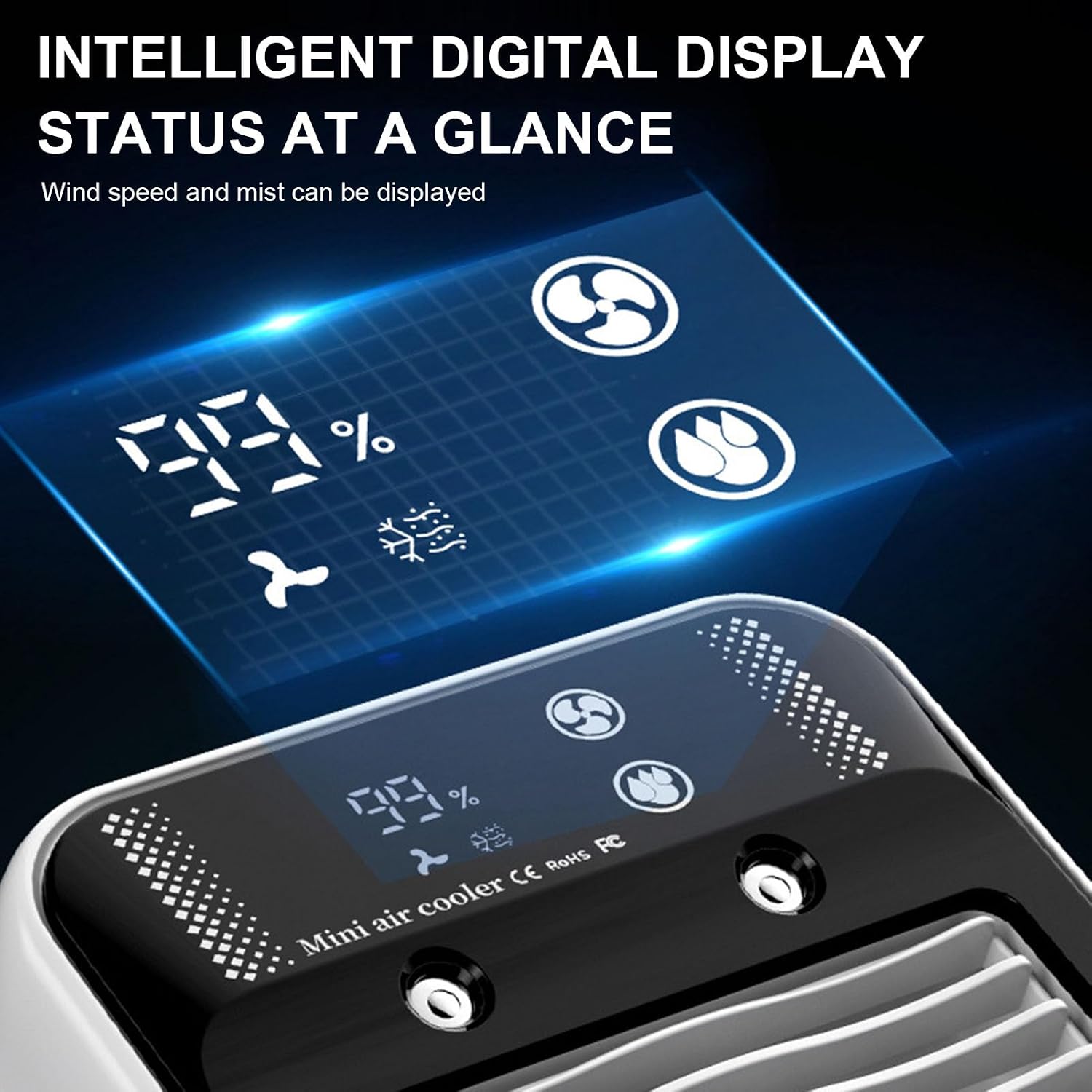  Tnfeeon Climatiseur Portable, Ventilateur De Refroidissement Silencieux Avec Modes De Double Aérien, Batterie Rechargeable Pour Les Campeurs Et Usage Domestique