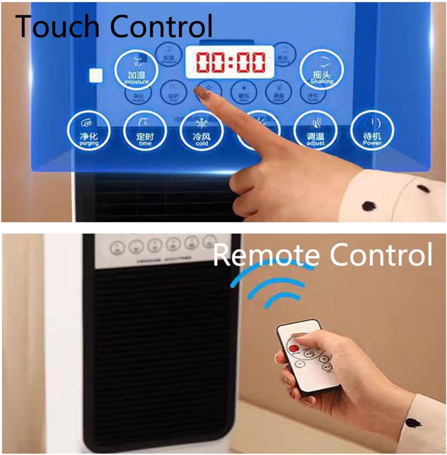  Ventilateur Portable De Climatiseur 12000 Btu Avec Télécommande, Refroidisseur Évaporatif Et Appareil De Chauffage Pour Le Refroidissement Mobile Et Le Chauffage