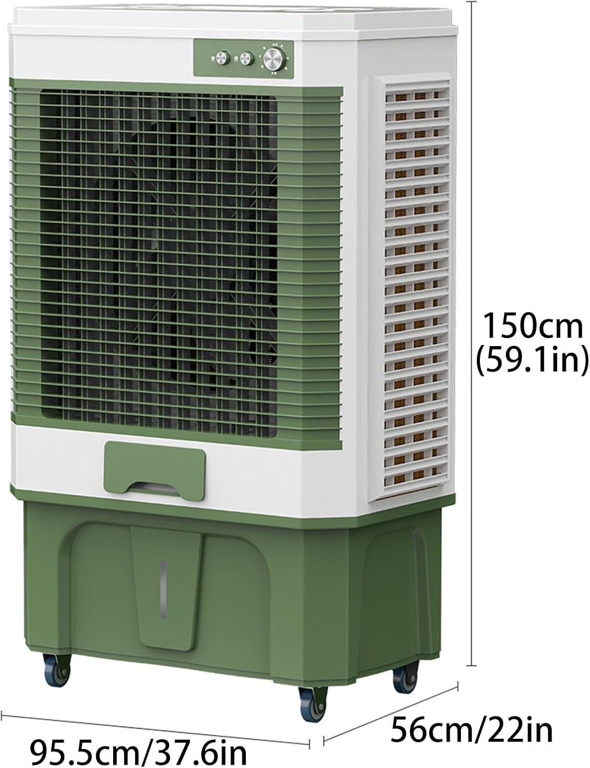  Refroidisseur D'air Par Évaporation Industriel, Climatiseurs Sans Fenêtre Avec Grand Réservoir D'eau Et 4 Blocs De Glace, Refroidisseur De Marais Portable Pour Garage Et Terrasse
