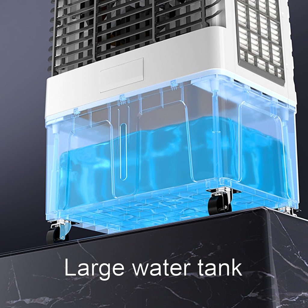  Climatiseur Portable À Double Réservoir, Climatiseur Portable Avec Minuterie Et 4 Blocs De Glace, Refroidisseur Par Évaporation À 3 Vitesses Pour Salle De Réception De Bureau