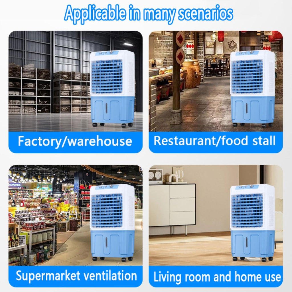 GENERIC Refroidisseur D'évaporation Sans Fenêtre, 40L Tank & Ice Packs, 120 Swing, Ventilateur à Courant Alternatif Portable Pour Chambre à Coucher, Bureau, Patio, Refroidissement Silencieux, Pas De Tuyau Néc