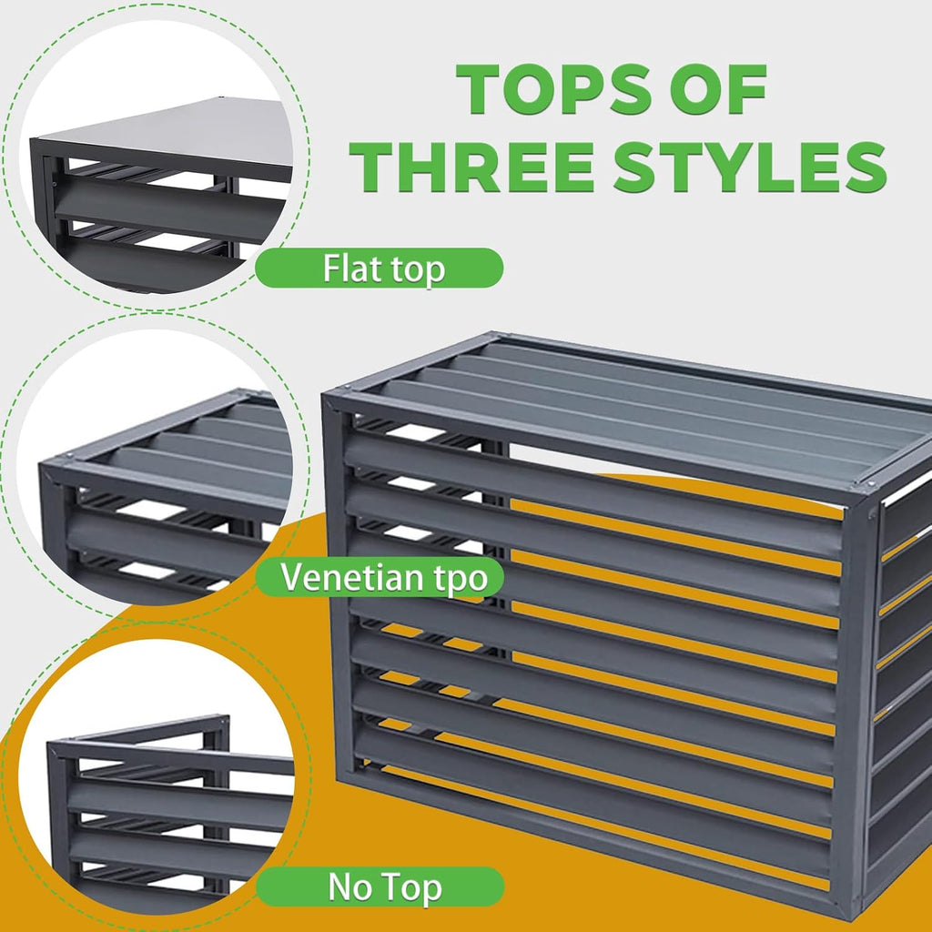 GENERIC Housse De Protection En Aluminium Pour Pompe à Chaleur Extérieure Avec Persiennes En Amande - Convient Pour Climatiseur L 110 X L 60 X H 80 (2-3P) - Bouclier De Condensateur Pour Tous Les Temps
