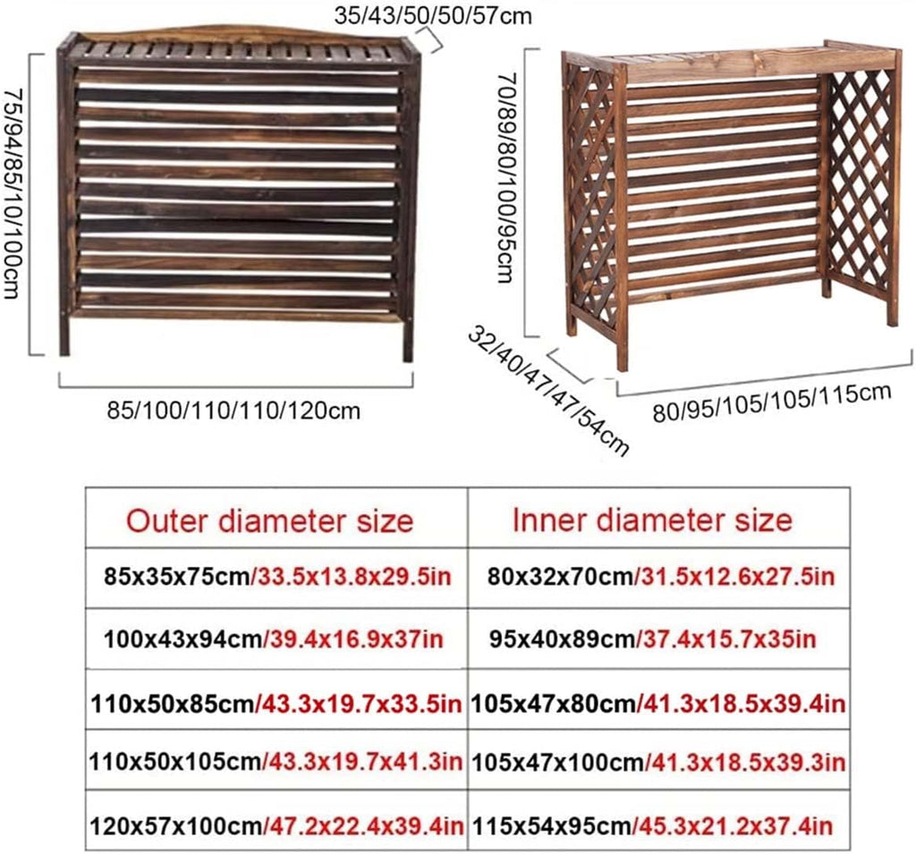  Clôture De Climatiseur Extérieur, Couverture De Climatisation En Bois Massif, écran De Confidentialité, Support à Fleurs, Couverture De Climatisation En Bois Pour L'extérieur